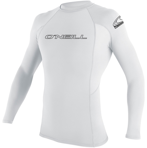 2026 O'Neill Mens Basic Skins Long Sleeve Crew Rash Vest 3342 - White